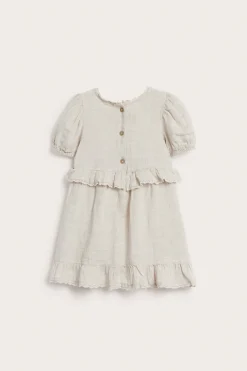 Baby frilled linen dress