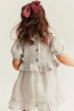 Baby frilled linen dress