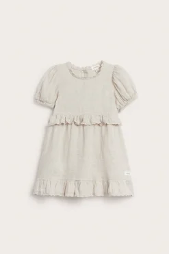 Baby frilled linen dress