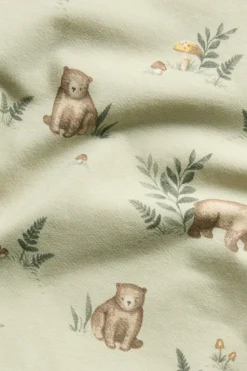 Baby green bodysuit with bear print