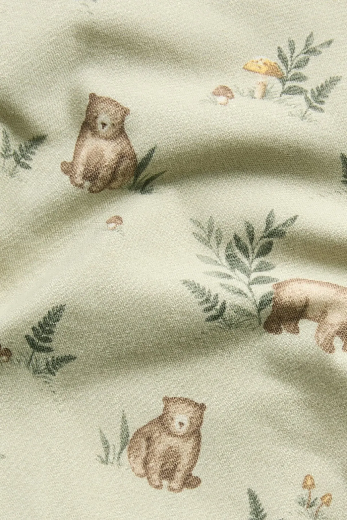 Baby green bodysuit with bear print