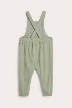 Baby green dinosaur dungarees