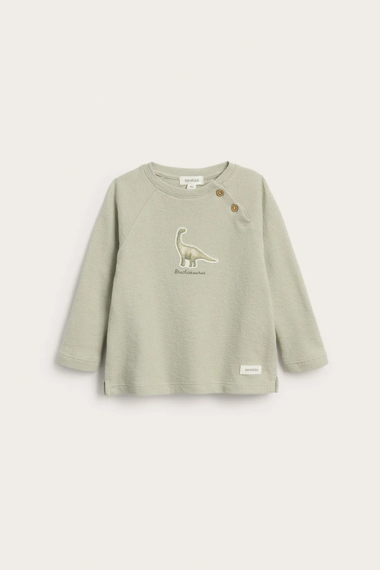 Baby green long sleeve dinosaur top