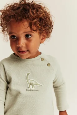 Baby green long sleeve dinosaur top