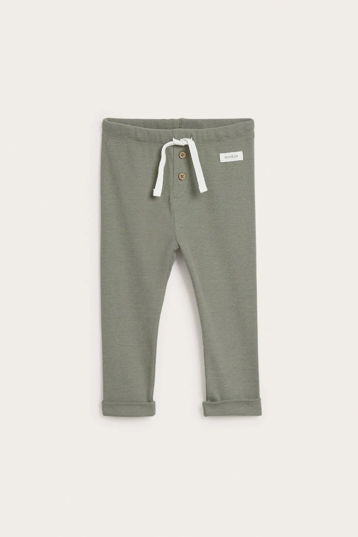 Baby green ribbed leggings