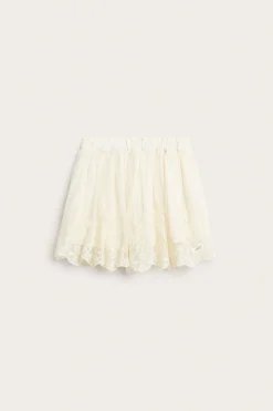 Baby & kids' beige embroidered mesh skirt