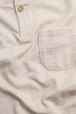 Baby & kids’ beige T-shirt in slub jersey with pocket