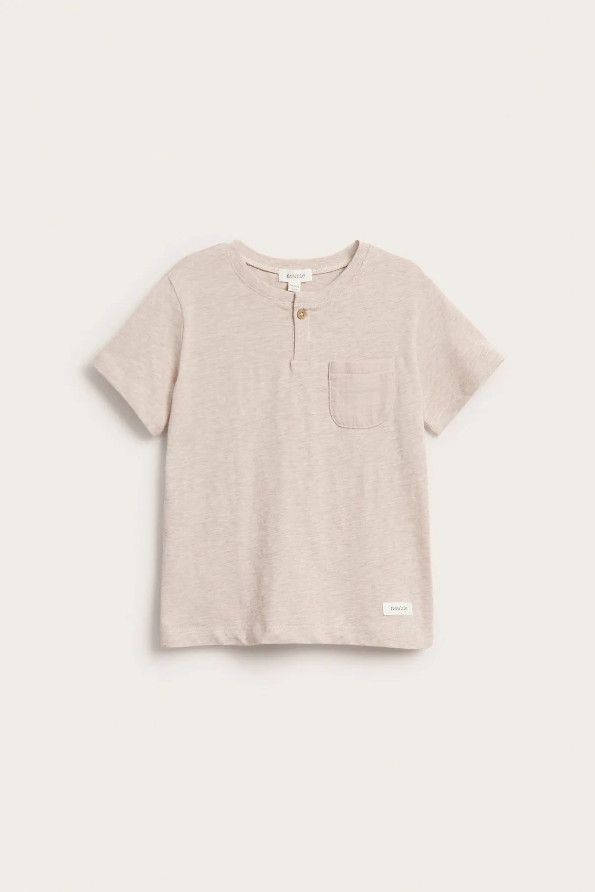 Baby & kids’ beige T-shirt in slub jersey with pocket
