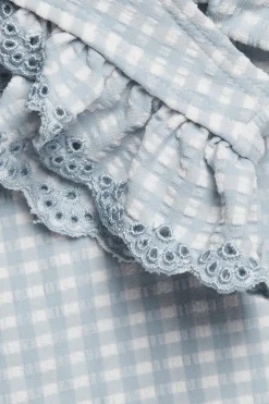 Baby & Kids blue checked frilled swimsuit