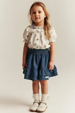 Baby & kids' blue denim skirt with frills