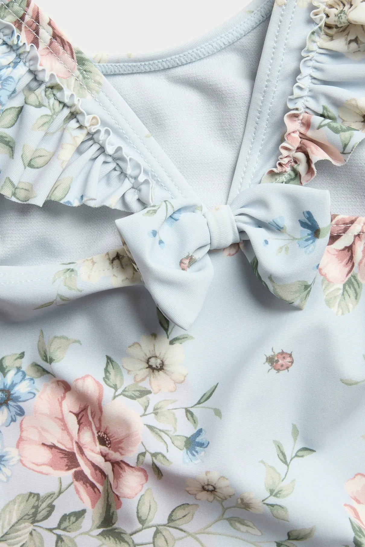Baby & kids' blue floral frill swimsuit