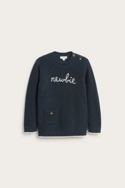 Baby & kids blue knitted jumper with Newbie logo