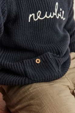 Baby & kids blue knitted jumper with Newbie logo