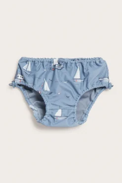 Baby & kids blue swim bottoms with boat motif