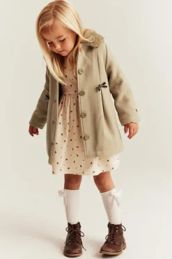 Baby & kids' brown faux fur collar coat