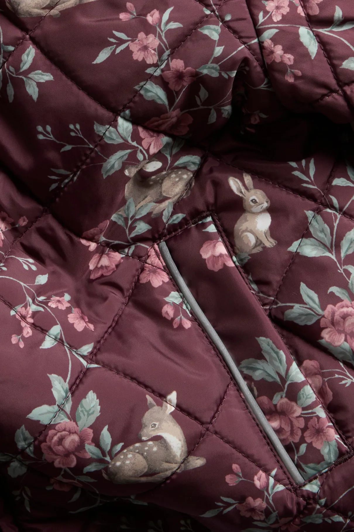 Baby & kids burgundy quilted floral jacket