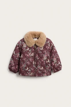 Baby & kids burgundy quilted floral jacket