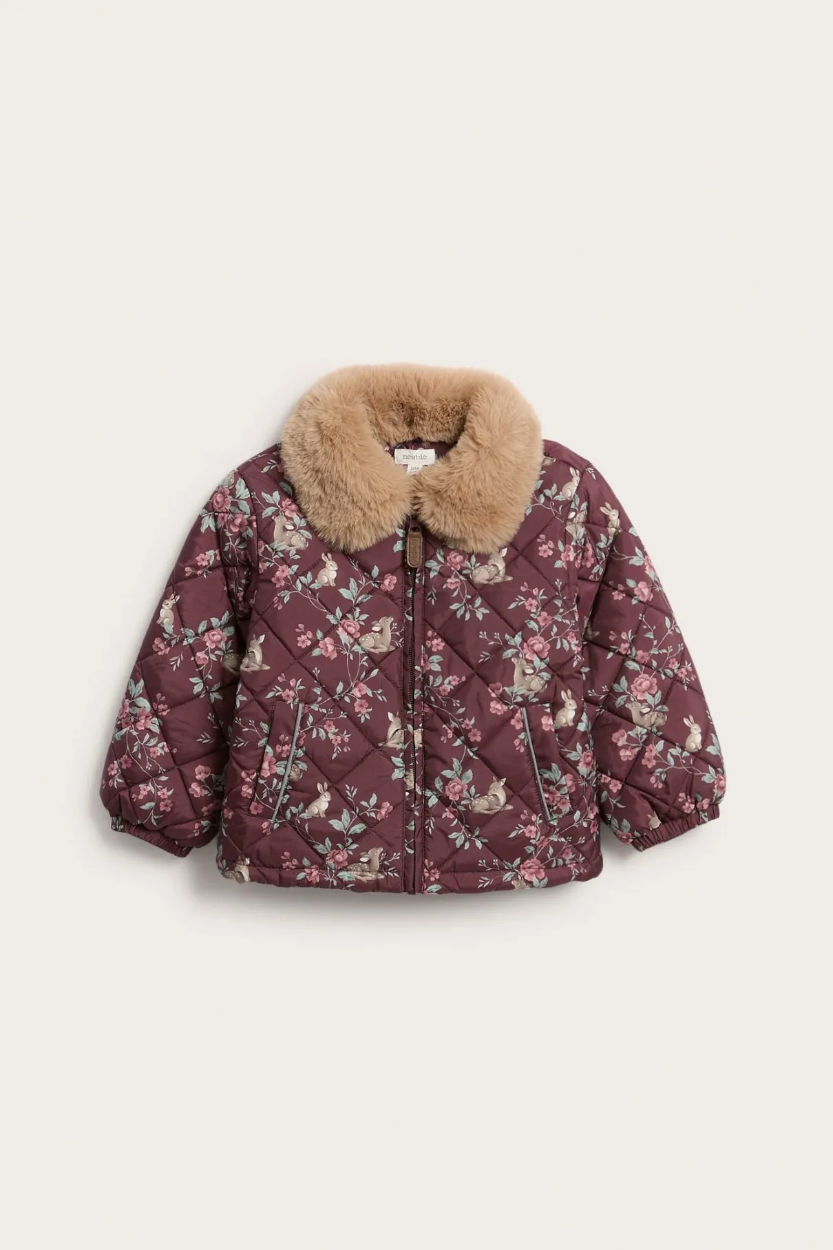 Baby & kids burgundy quilted floral jacket