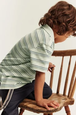 Baby & kids green striped polo shirt