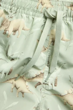 Baby & kids green swimming trunks with dinosaurs