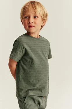 Baby & kids green textured T-shirt