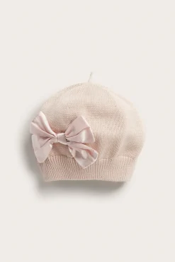 Baby & kids pink beret with bow