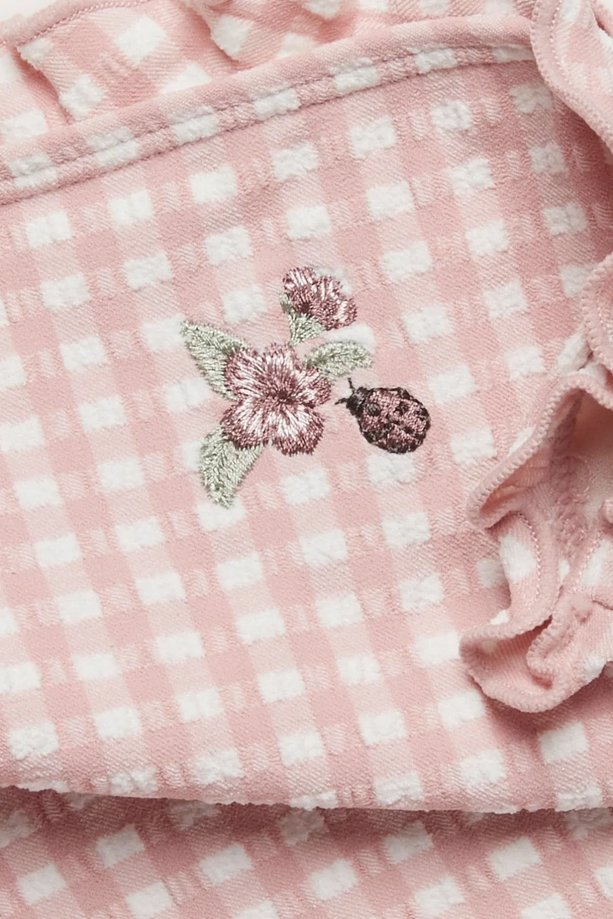 Baby & Kids pink checked floral swimsuit