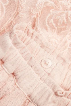 Baby & kids' pink embroidered mesh skirt