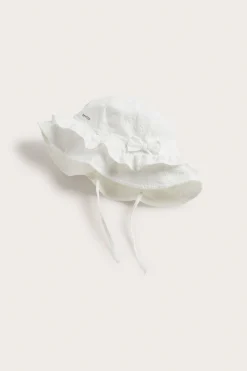Baby & kids white embroidered sun hat