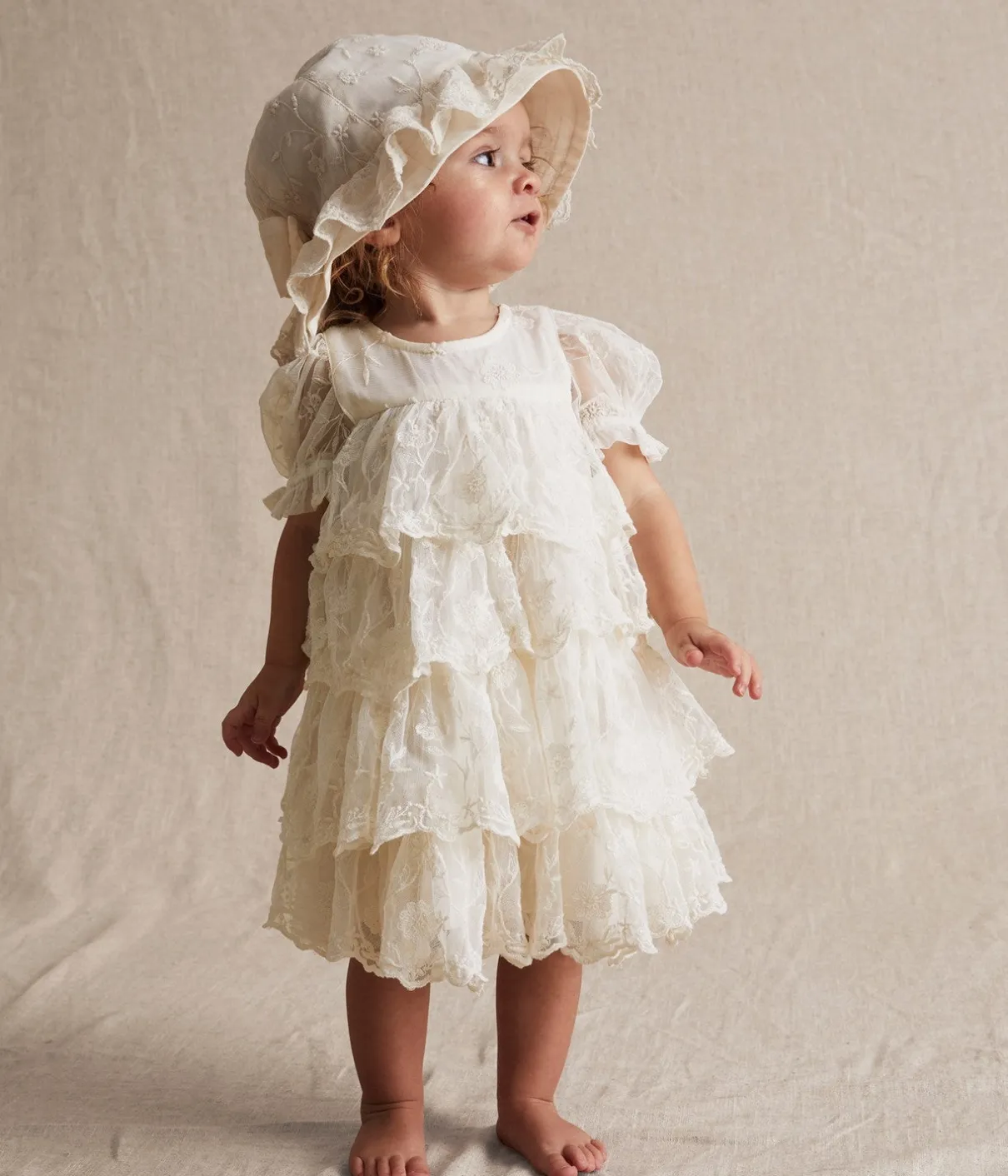 Baby & kids white embroidered sun hat