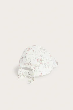 Baby & kids’ white floral cap with bow