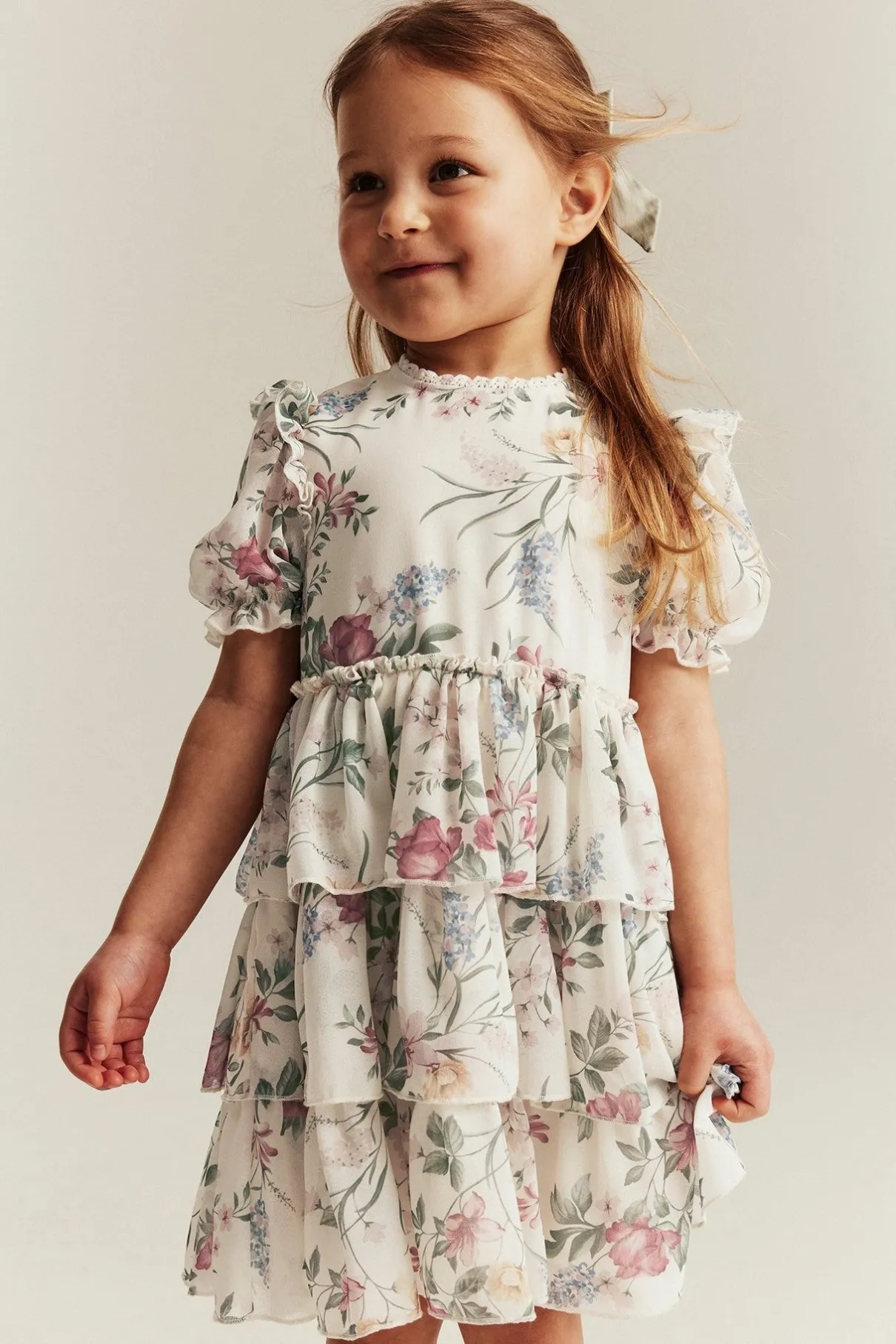 Baby & Kids white floral chiffon dress