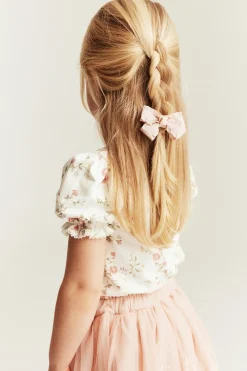 Baby & kids white floral puff‑sleeve top