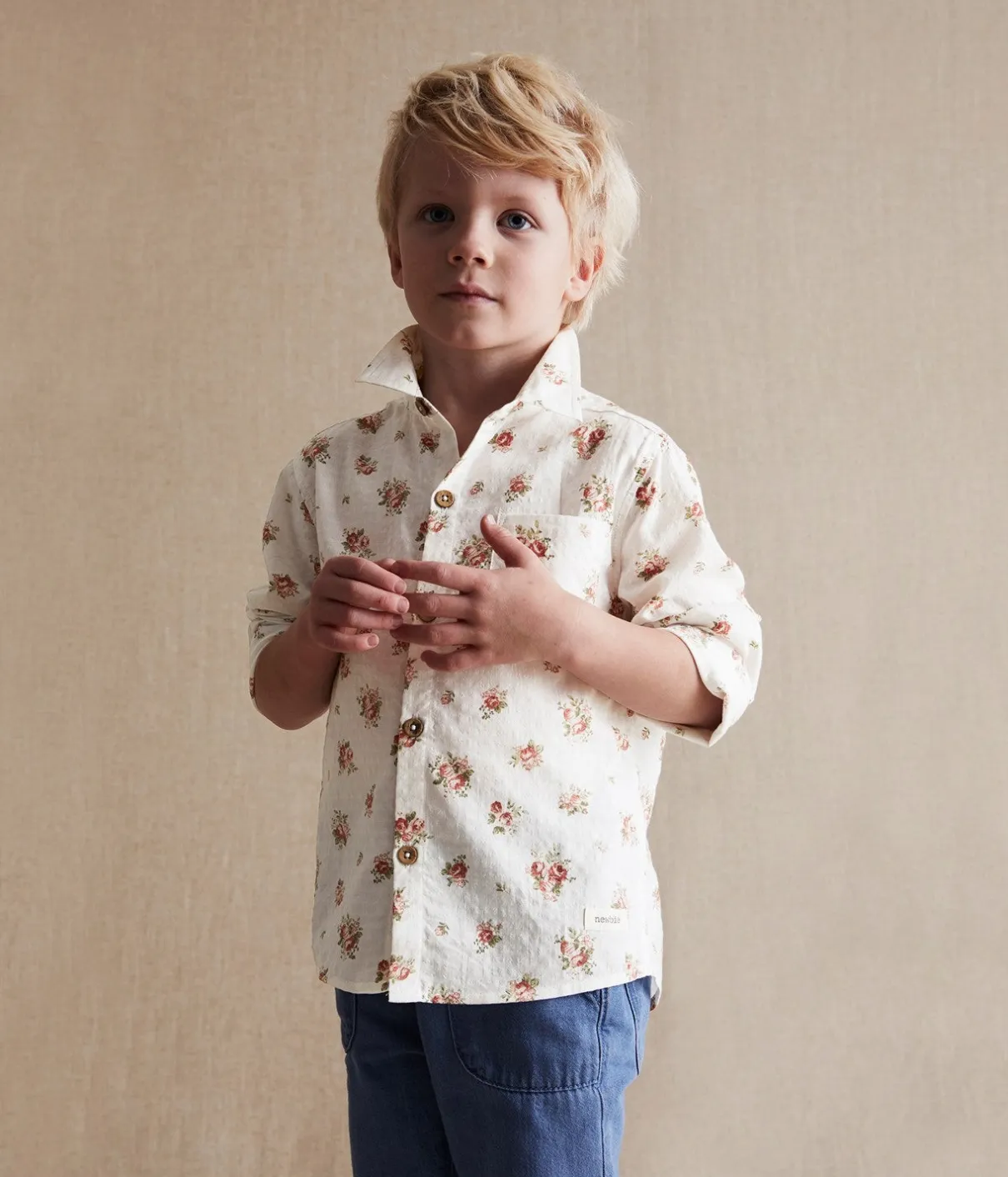 Baby & kids white floral shirt