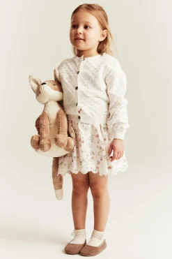 Baby & kids white pattern‑knitted cardigan