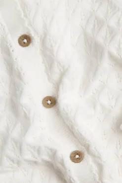 Baby & kids white pattern‑knitted cardigan