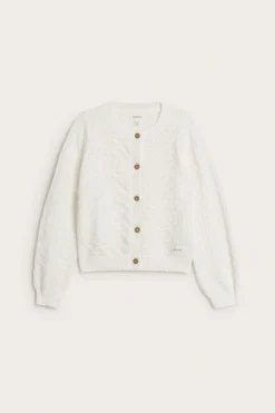 Baby & kids white pattern‑knitted cardigan