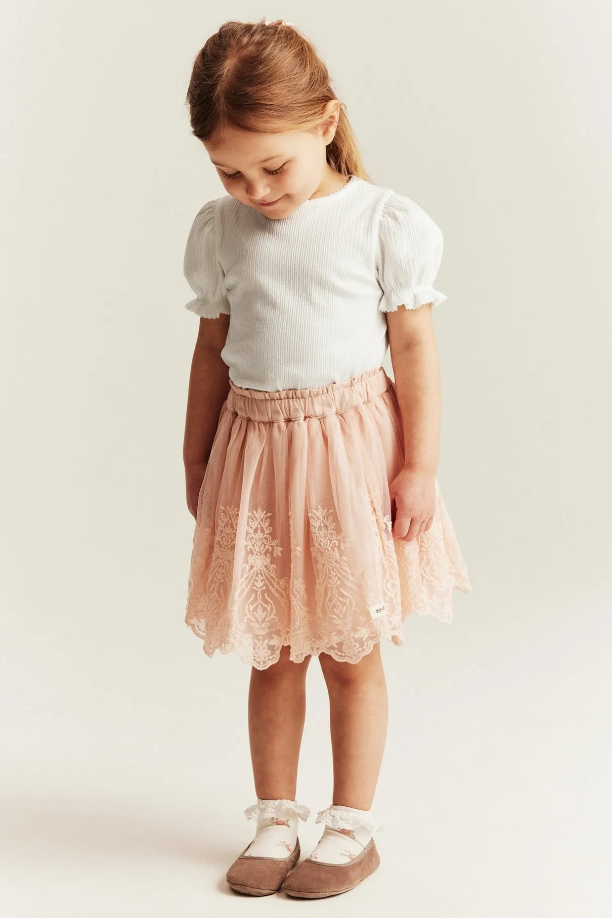 Baby & kids white short‑sleeve puff top