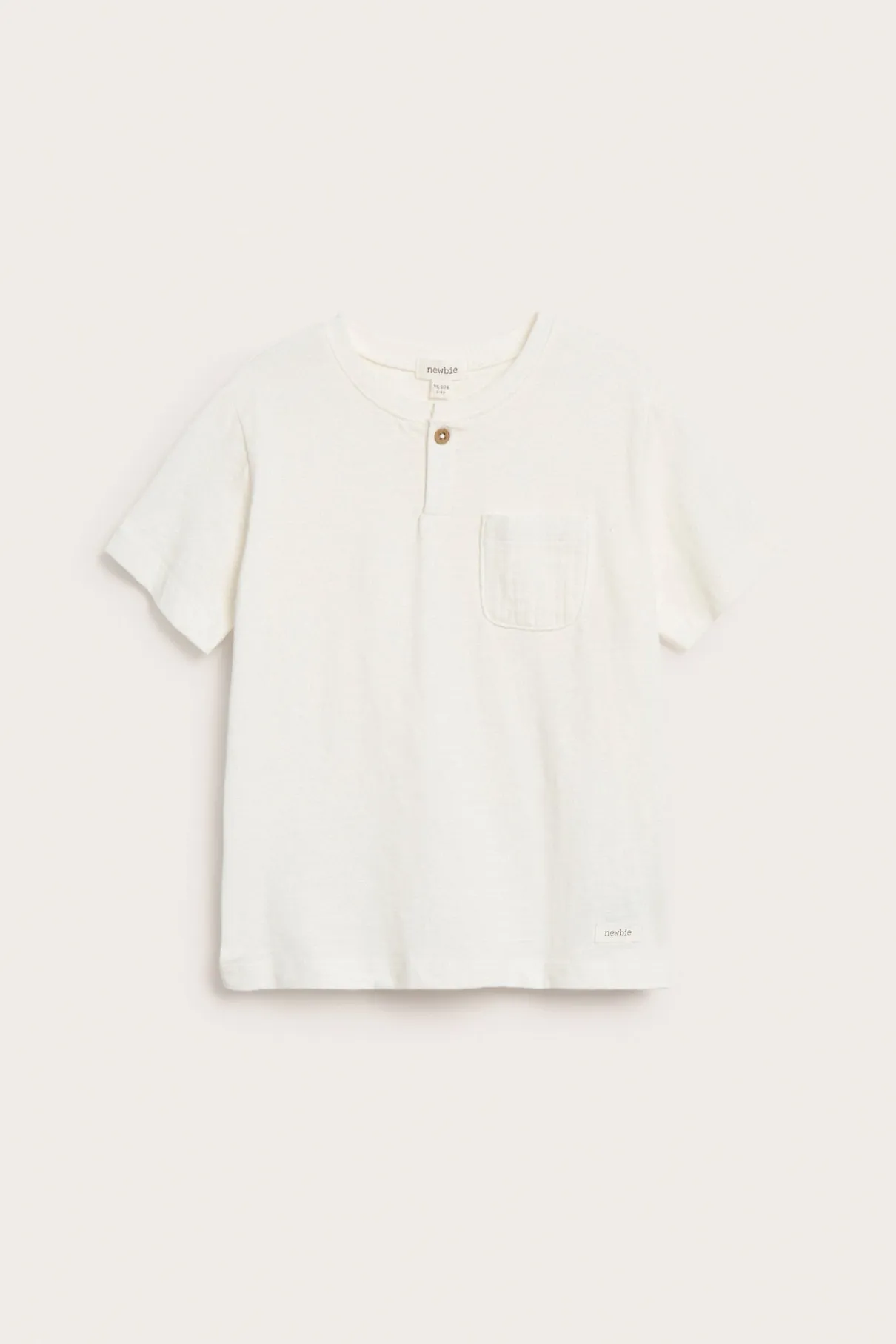 Baby & kids’ white T-shirt in slub jersey with pocket