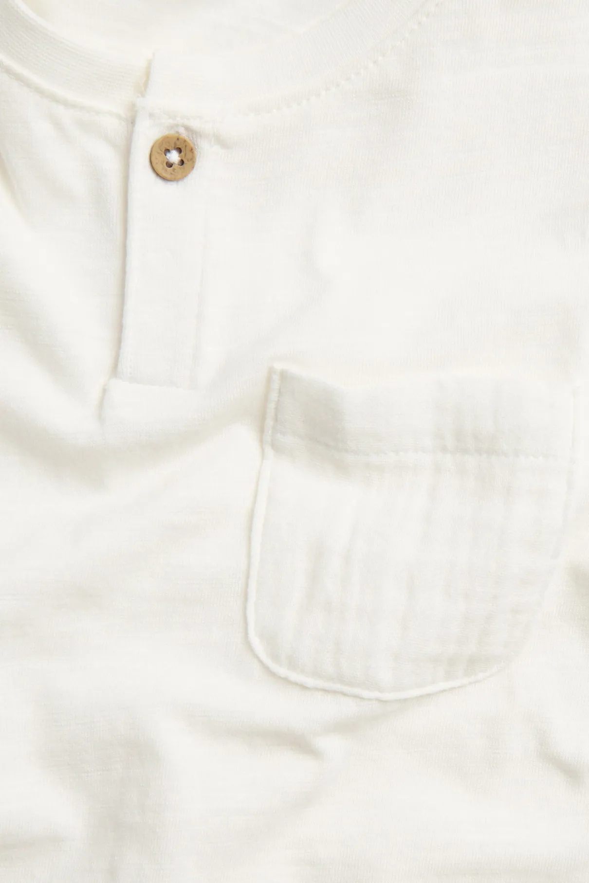 Baby & kids’ white T-shirt in slub jersey with pocket