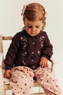 Baby knitted cardigan with embroidery
