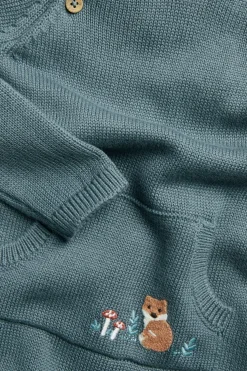 Baby knitted jumpsuit with embroidery