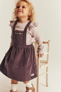 Baby lilac corduroy pinafore dress