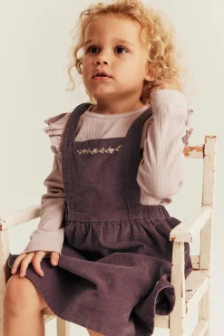 Baby lilac corduroy pinafore dress