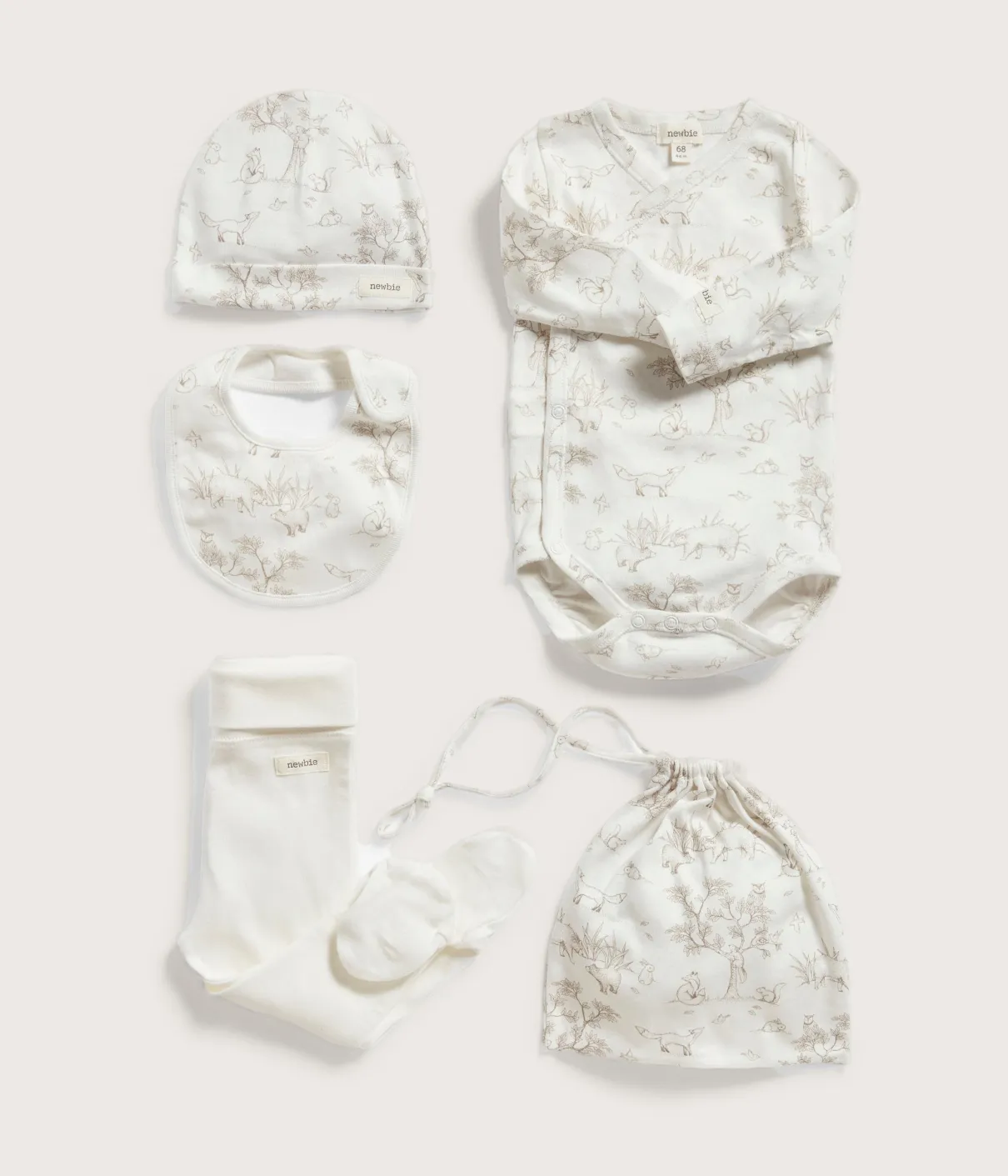 Baby 5-piece animal print gift set