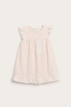 Baby pink checked dress