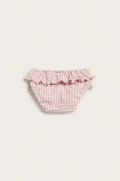 Baby pink checkered swim shorts