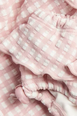 Baby pink checkered swim shorts