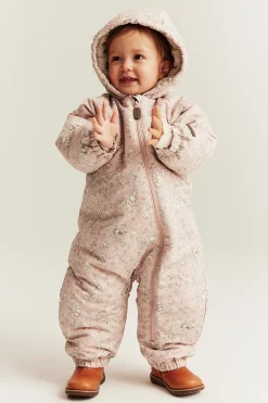 Baby pink floral print coverall