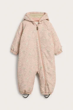 Baby pink floral print coverall